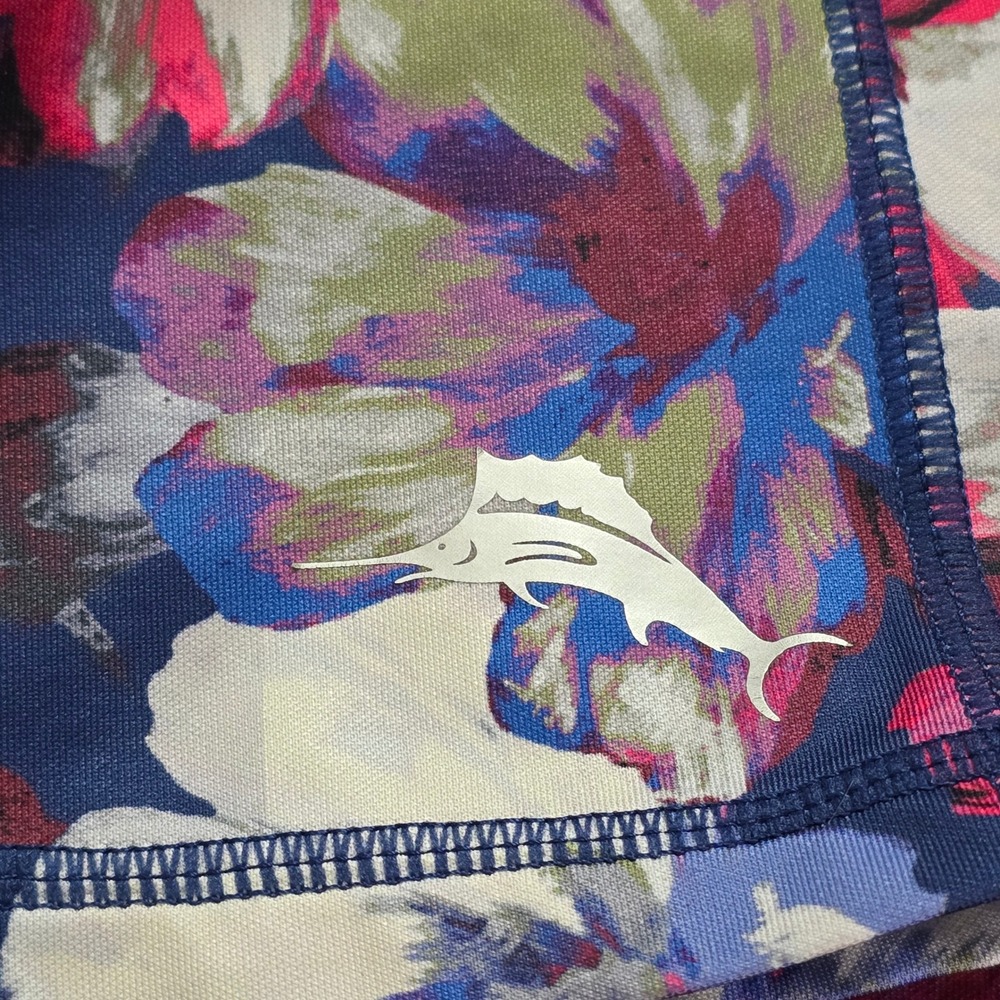 Tommy Bahama IslandZone Polo Women 3XL Navy Floral Short Sleeve Shirt Tropical - Picture 6 of 11